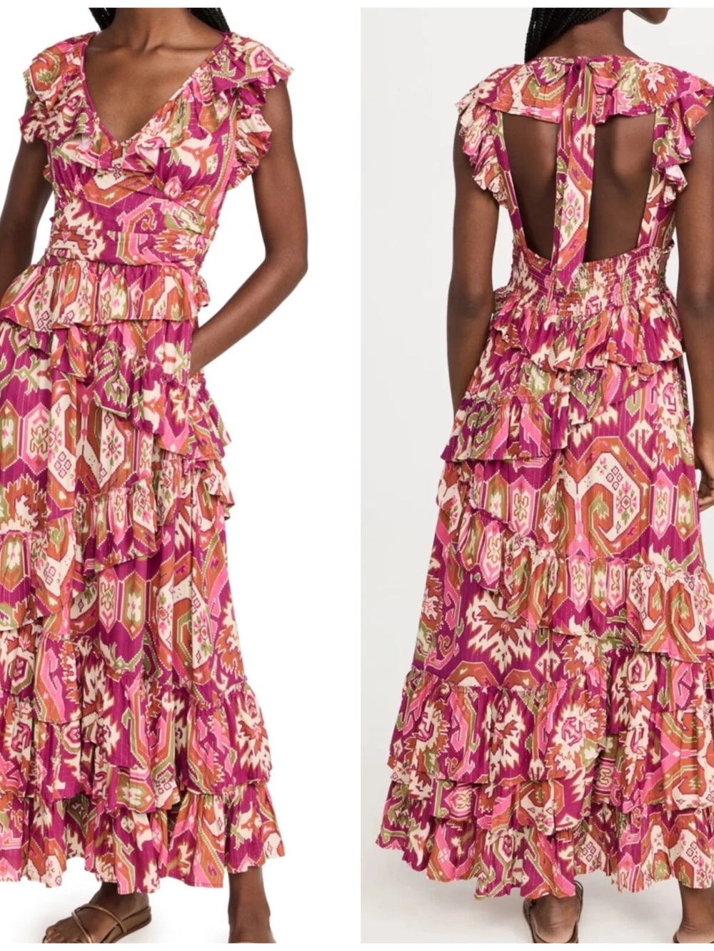 Love The Label Salome Metallic Dress In Marrakech Multicolor Pink Women’s Small